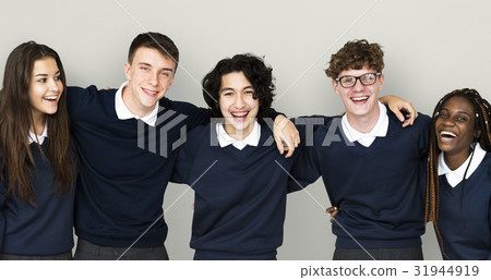 Diverse Group Of Students Standing in a row Diverse Group Of Students Standing in a row 31944919