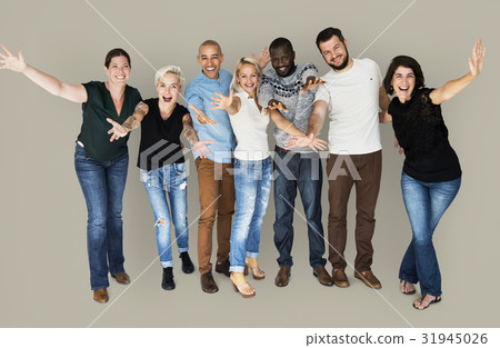 Group of Diverse People Together with Happiness Expression Group of Diverse People Together with Happiness Expression 31945026
