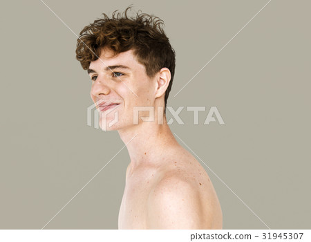 Young Adult Man Shirtless Studio Portrait 31945307