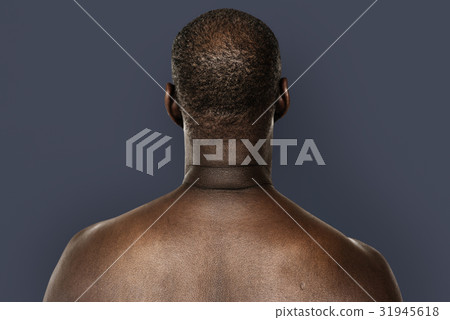 Adult Man Shirtless Studio Portrait Adult Man Shirtless Studio Portrait 31945618