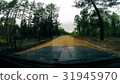 Suburban Road. View from Car windshield. 4K 31945970