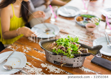 The meals are display on the table The meals are display on the table 31950364