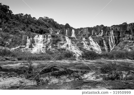 Pongour waterfall at dry season, Lam Dong. 31950999