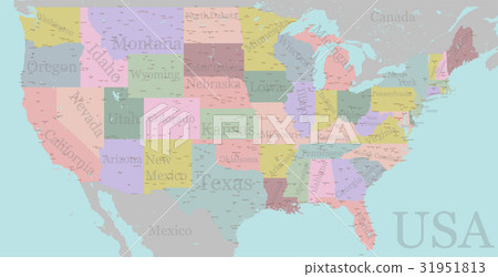 Vector detailed accurate USA map american road Vector detailed accurate USA map american road 31951813