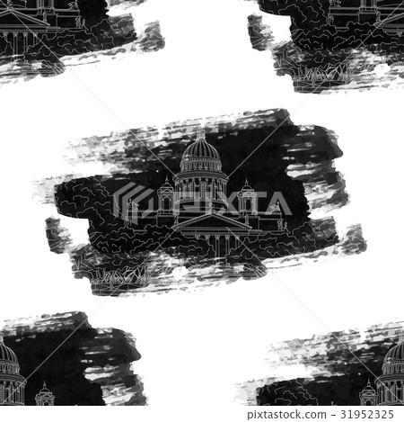 St. Isaac's Cathedral sketching grunge seamless 31952325