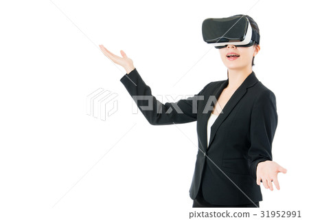 asian business woman presentation project by VR asian business woman presentation project by VR 31952991