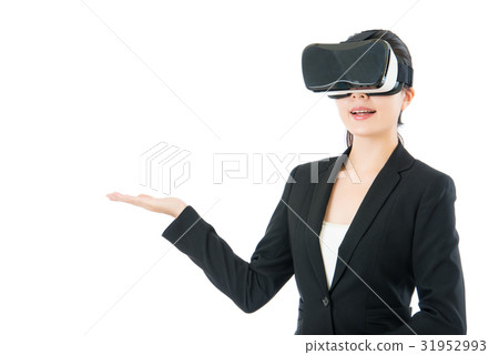 asian business woman presentation project by VR asian business woman presentation project by VR 31952993