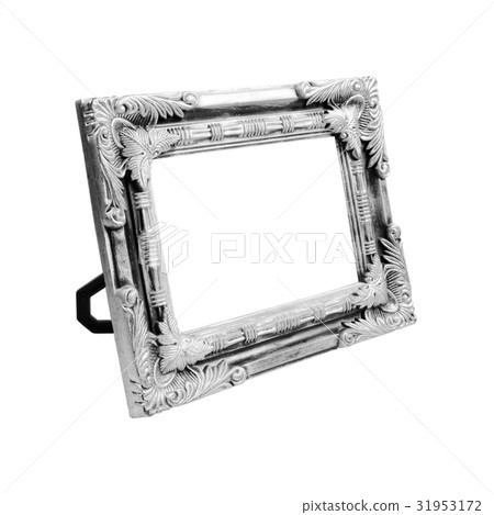 antique silver frame isolated on white background antique silver frame isolated on white background 31953172