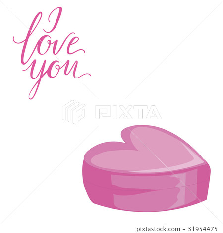Decorative card with simple pink heart. Decorative card with simple pink heart. 31954475