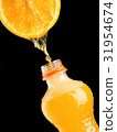 Orange juice on a black background 31954674