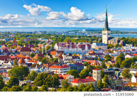 Aerial panorama of Tallinn, Estonia 31955060