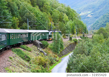 By the train across Scandinavian mountains 31955420