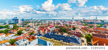 Aerial panorama of Tallinn, Estonia 31955431