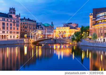 Evening scenery of Stockholm, Sweden 31955436