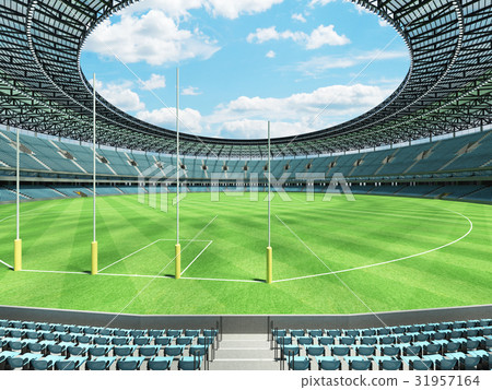 Australian football stadium with sky blue seats Australian football stadium with sky blue seats 31957164