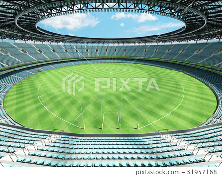Australian football stadium with sky blue seats Australian football stadium with sky blue seats 31957168