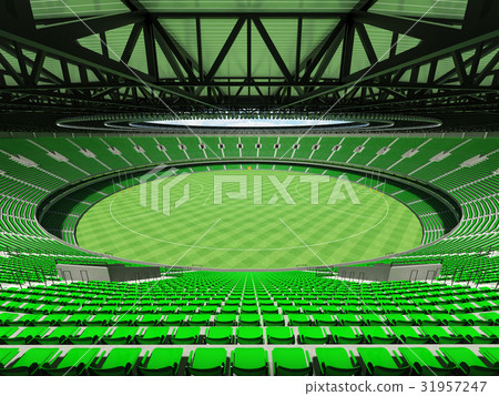 Australian rules football stadium with green seats Australian rules football stadium with green seats 31957247