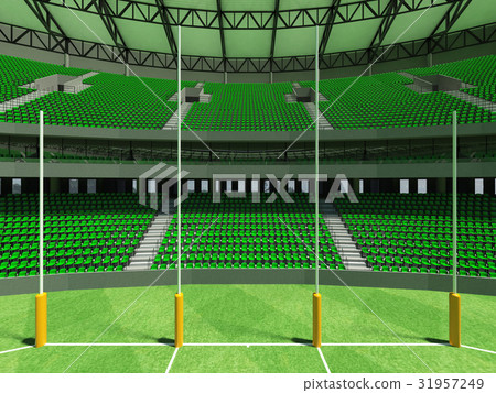 Australian rules football stadium with green seats Australian rules football stadium with green seats 31957249