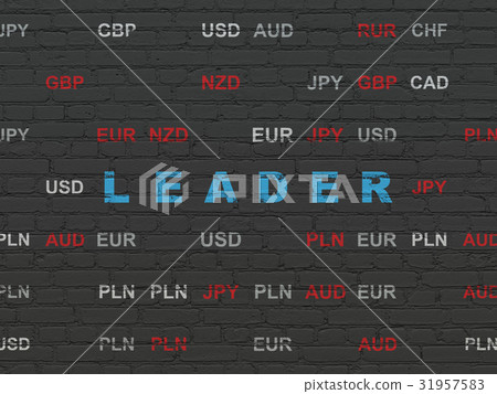 Business concept: Leader on wall background 31957583