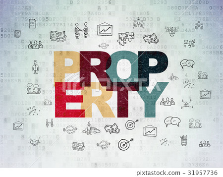 Business concept: Property on Digital Data Paper 31957736