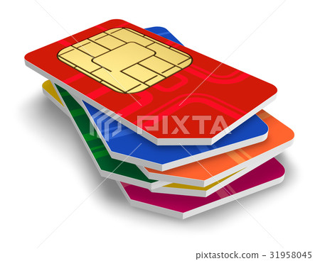 Set of color SIM cards 31958045