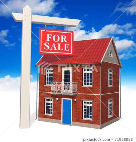 For sale sign in front of new house 31958088