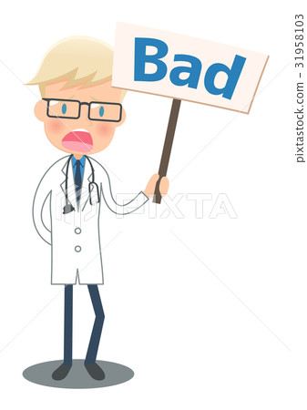 Doctor in white clothes showing bad 31958103