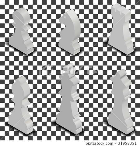 Chess figures isometric, vector illustration. 31958351