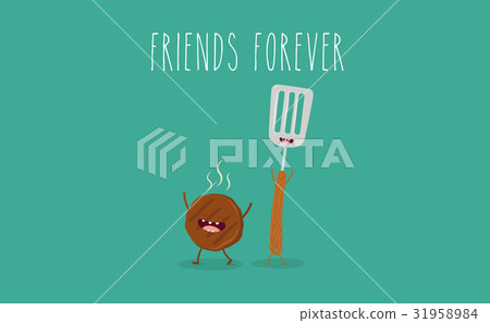 Funny sausage, steak and chicken leg. Friend 31958984