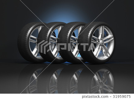 Set of car wheels Set of car wheels 31959075