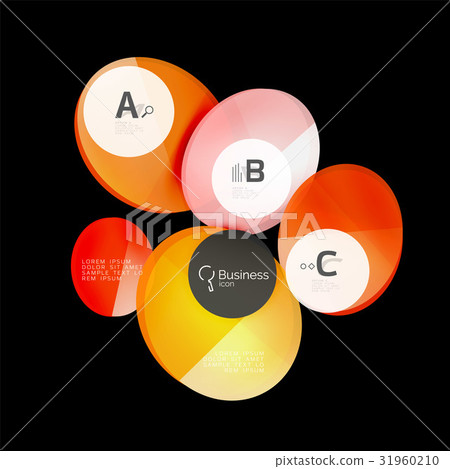 Vector glossy glass circles speech bubble on black 31960210