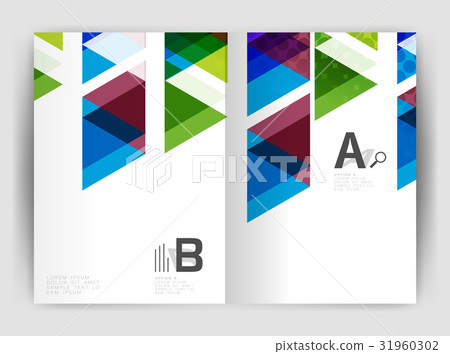 Vector triangle business annual report cover print - Stock Illustration ...
