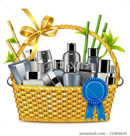 Vector Basket with Male Cosmetics 31960644