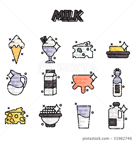 Milk production cartoon concept icons Milk production cartoon concept icons 31962748
