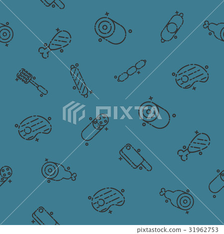Meat concept icons pattern 31962753