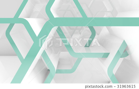 Abstract chaotic white honeycombs structure 3 d 31963615