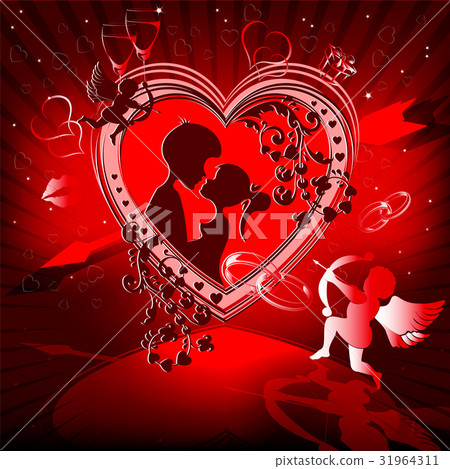Red design with a heart - Stock Illustration [31964311] - PIXTA