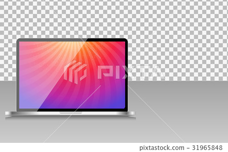 Realistic Computer Laptop with Abstract Wallpaper Realistic Computer Laptop with Abstract Wallpaper 31965848