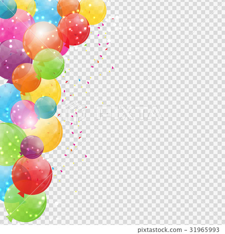 Group of Colour Glossy Helium Balloons Isolated on 31965993