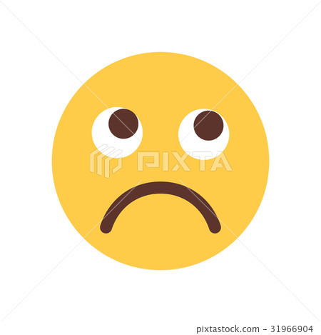 Yellow Cartoon Face Sad Upset Emoji People Emotion 31966904