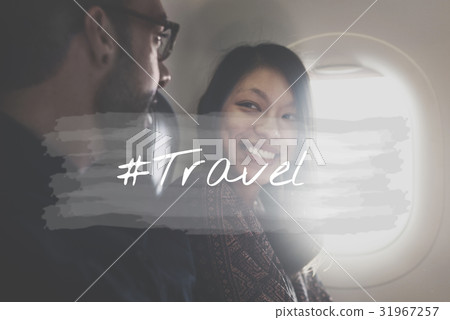 A couple is on honeymoon travel. A couple is on honeymoon travel. 31967257