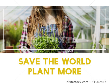 Beautiful life of woman gardening in nature 31967414