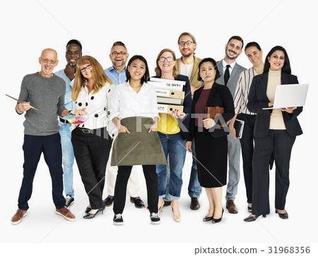 Diverse Career Business People Set Gesture Studio Isolated Diverse Career Business People Set Gesture Studio Isolated 31968356