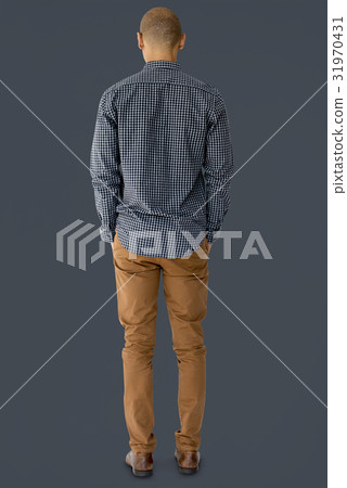 Abstract man studio portrait shooting in rear view Abstract man studio portrait shooting in rear view 31970431