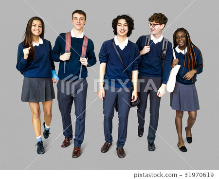 Group of Diverse High School Students Studio Portrait 31970619