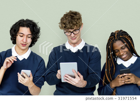 Group of students are using digital device Group of students are using digital device 31971554