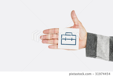 Hand holding network graphic overlay banner 31974454
