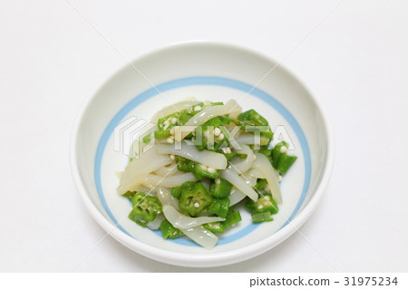 Squid and okra noodles Squid and okra noodles 31975234