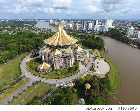 Aerial view of the legislative building in Kuching Aerial view of the legislative building in Kuching 31975699