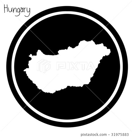 vector illustration white map of Hungary 31975883